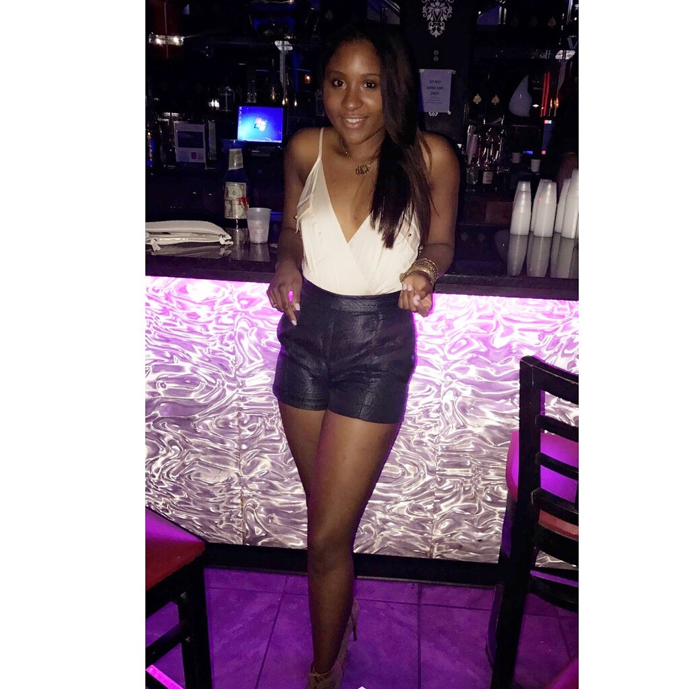 Blue high waisted shorts